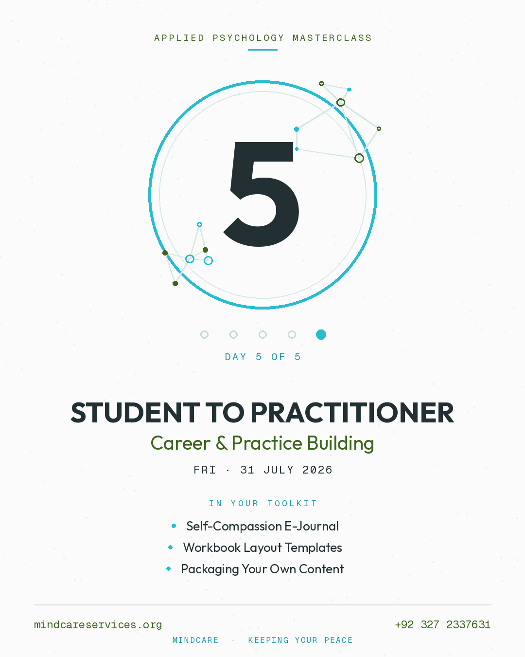 From Student to Practitioner — Career & Practice Building — Applied Psychology Masterclass Day 5 · Fri 31 July